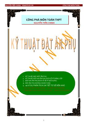 Giải phương trình & bất phương trình bằng đặt ẩn số phụ